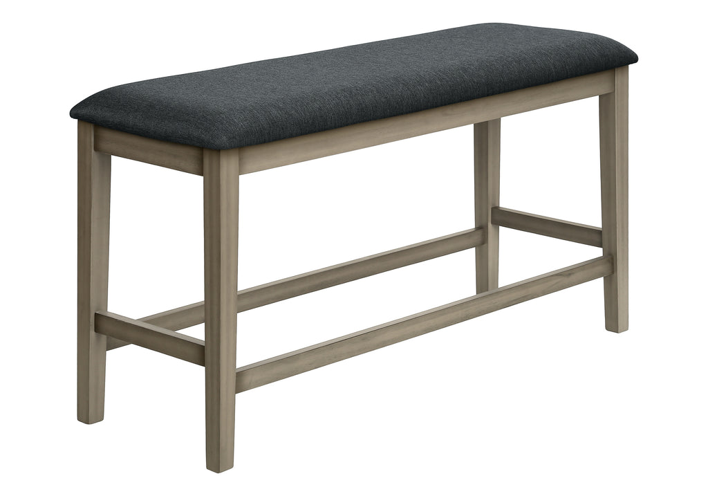 BENCH - 46""L / ANTIQUE GREY / BLACK FABRIC SEAT