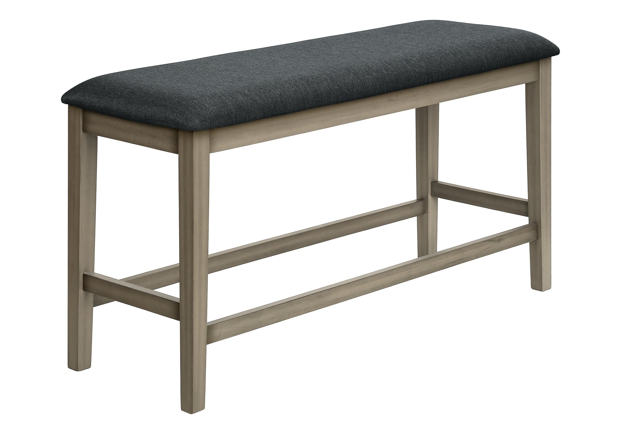 BENCH - 46""L / ANTIQUE GREY / BLACK FABRIC SEAT