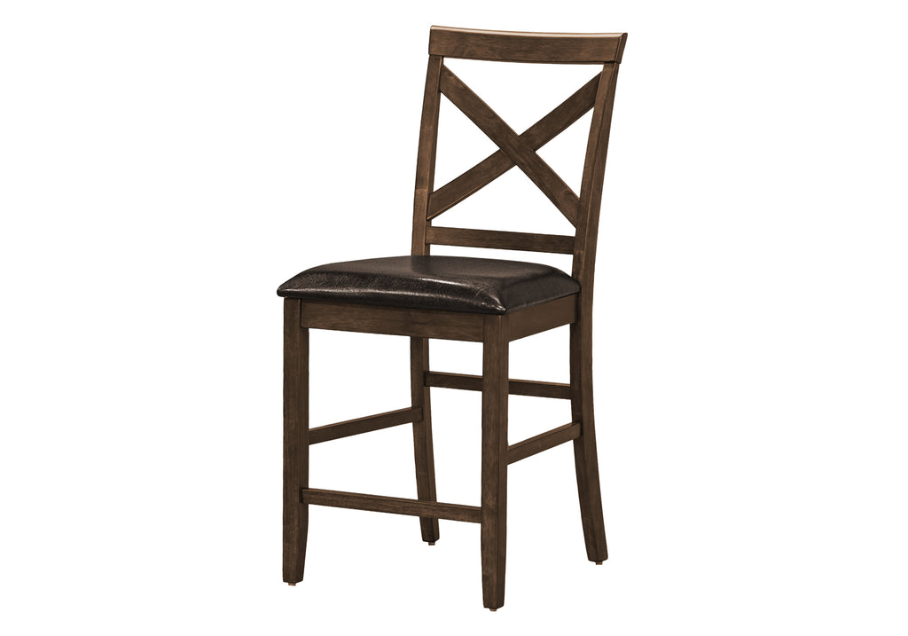 DINING CHAIR - 2PCS / 42""H DARK WALNUT COUNTER HEIGHT
