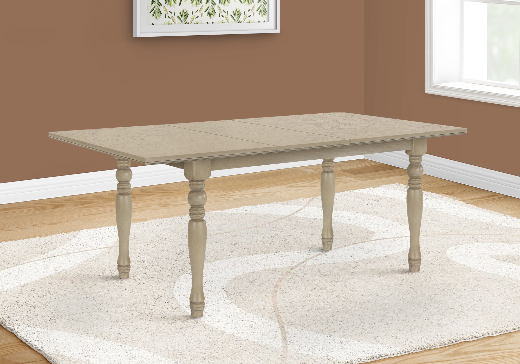 DINING TABLE - ANTIQUE GREY VENEER 42""X 78""/18"" EXTENSION