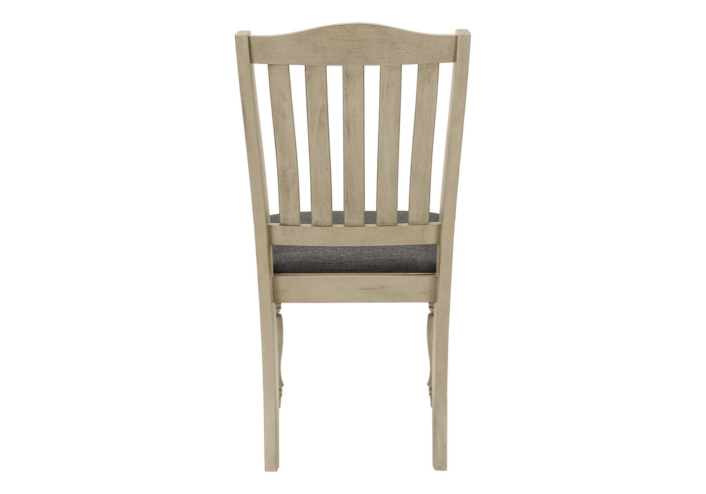 DINING CHAIR - 2PCS / 39""H ANTIQUE GREY / GREY FABRIC