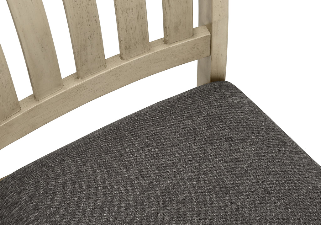 DINING CHAIR - 2PCS / 39""H ANTIQUE GREY / GREY FABRIC