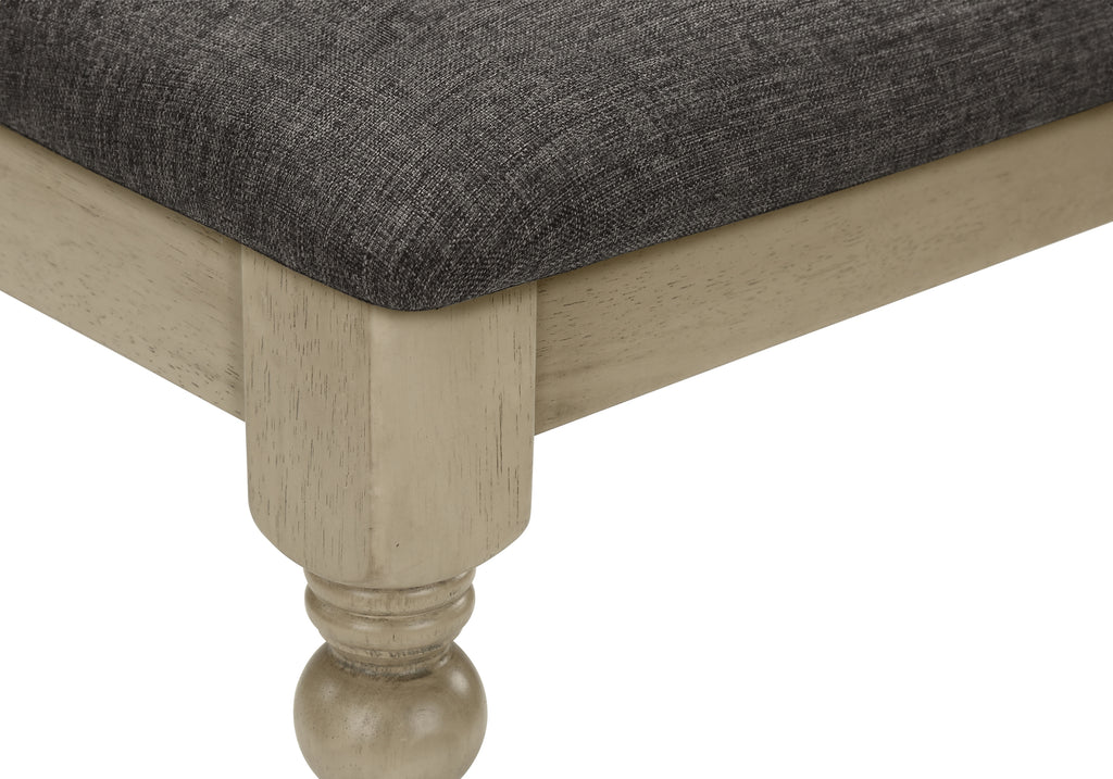 DINING CHAIR - 2PCS / 39""H ANTIQUE GREY / GREY FABRIC