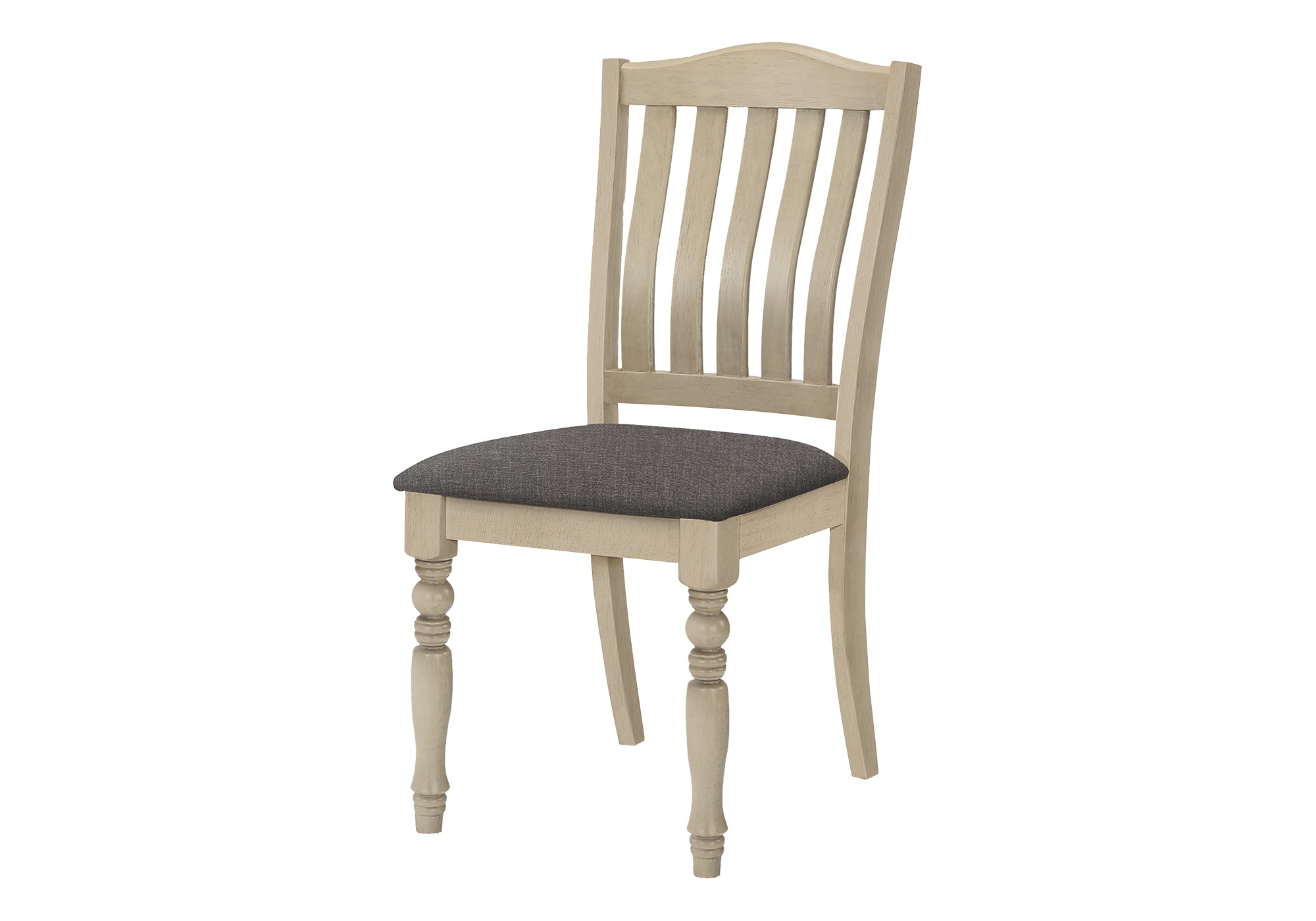 DINING CHAIR - 2PCS / 39""H ANTIQUE GREY / GREY FABRIC