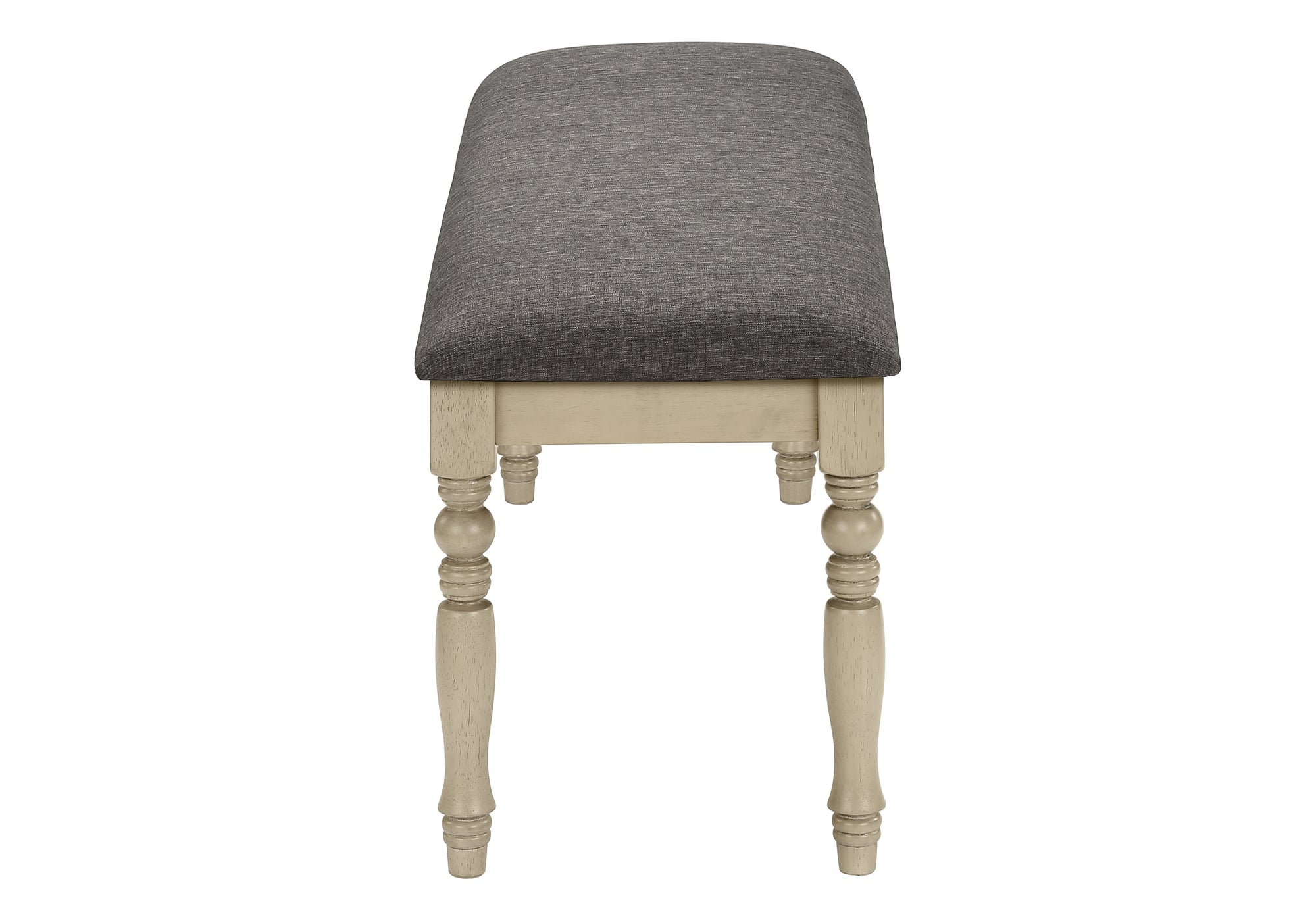 BENCH - 48""L / ANTIQUE GREY / GREY FABRIC
