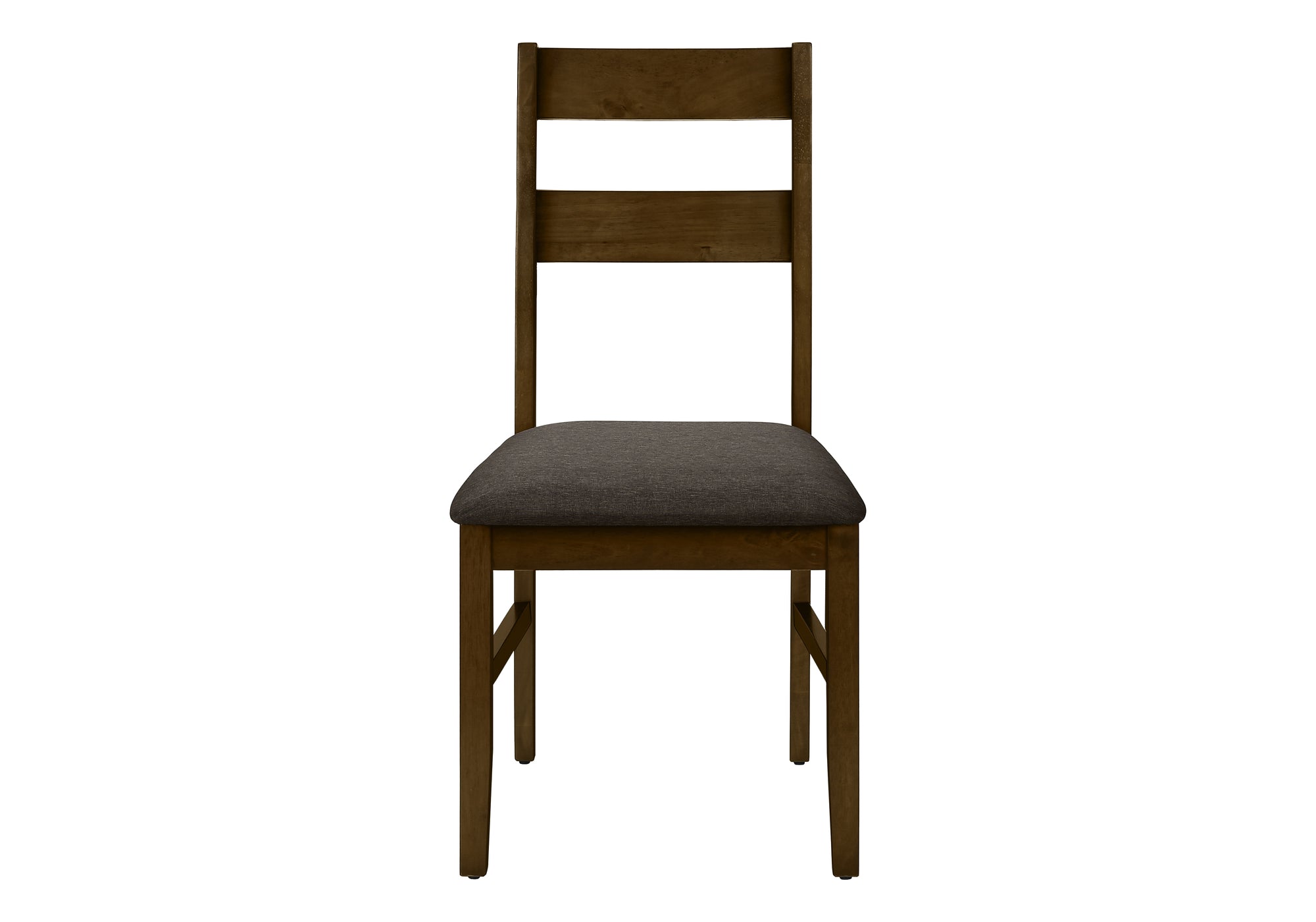 DINING CHAIR - 2PCS / 37""H BROWN WALNUT / BROWN FABRIC