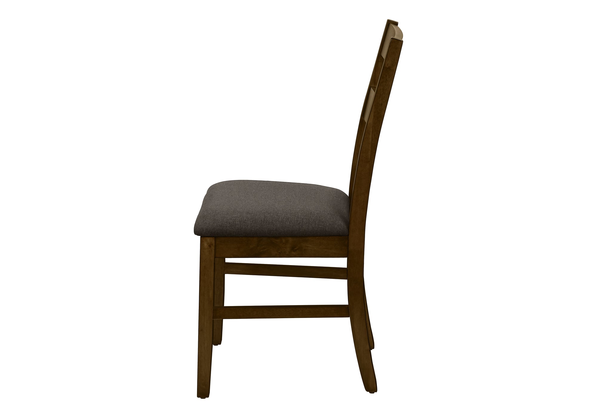 DINING CHAIR - 2PCS / 37""H BROWN WALNUT / BROWN FABRIC