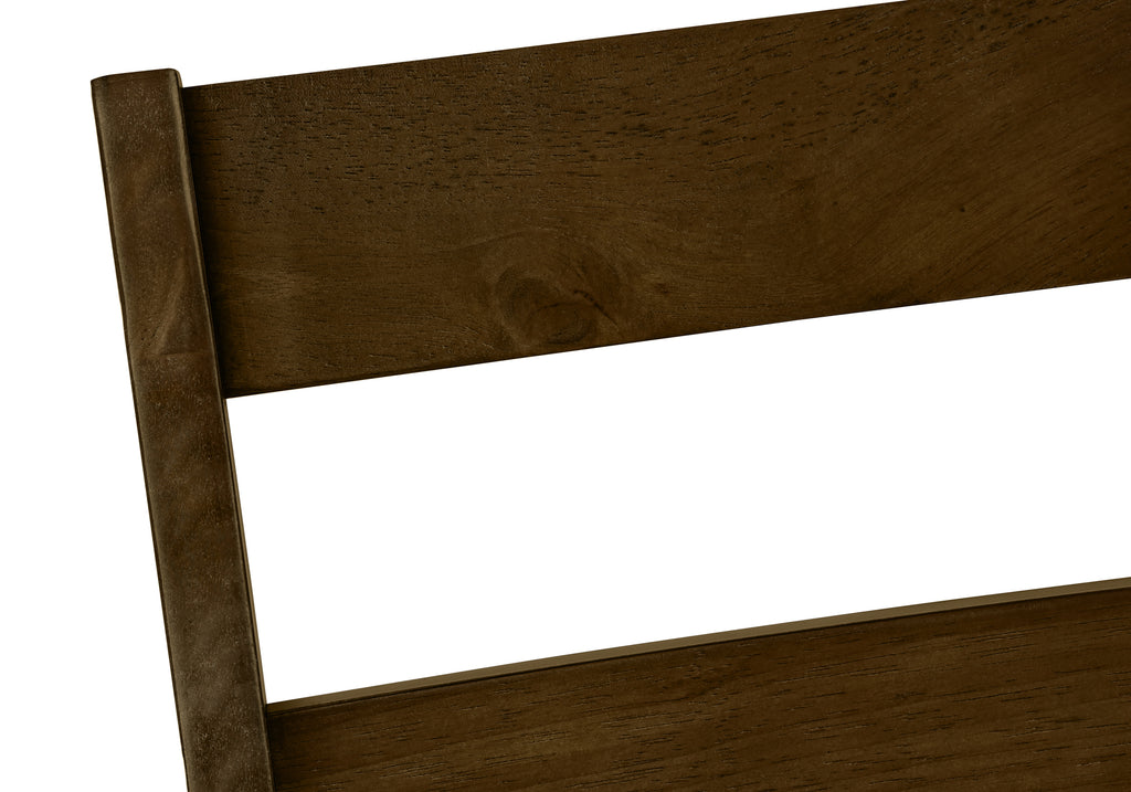 DINING CHAIR - 2PCS / 37""H BROWN WALNUT / BROWN FABRIC