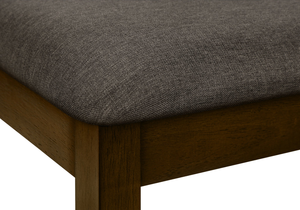 DINING CHAIR - 2PCS / 37""H BROWN WALNUT / BROWN FABRIC