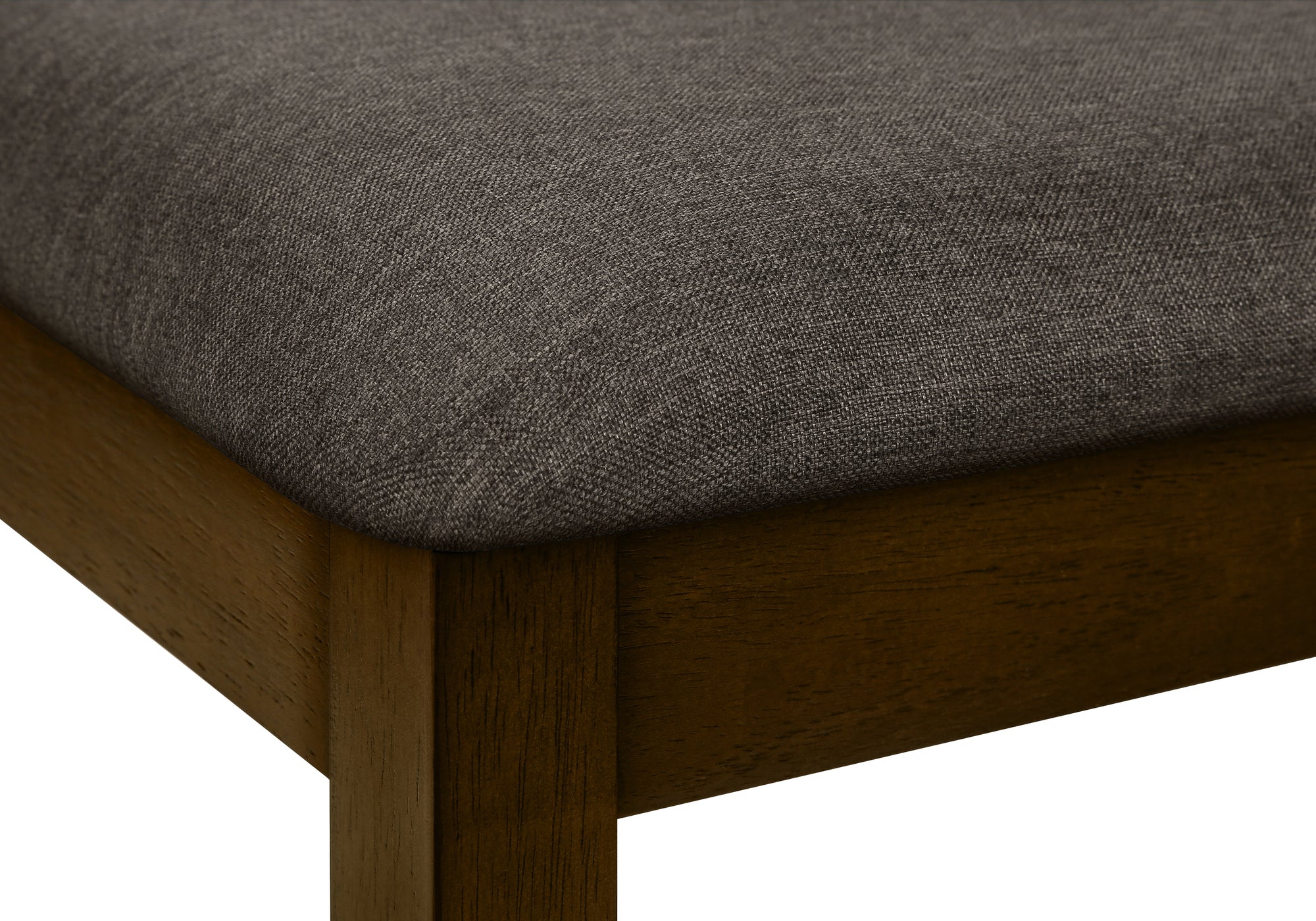 DINING CHAIR - 2PCS / 37""H BROWN WALNUT / BROWN FABRIC