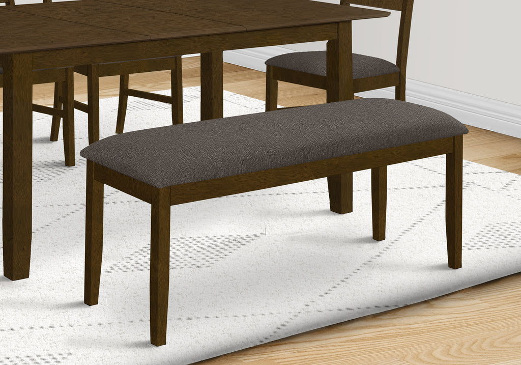 BENCH - 44""L / BROWN WALNUT / BROWN FABRIC