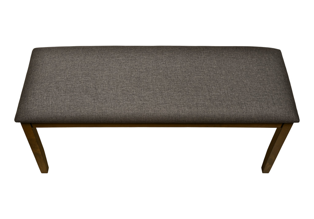 BENCH - 44""L / BROWN WALNUT / BROWN FABRIC