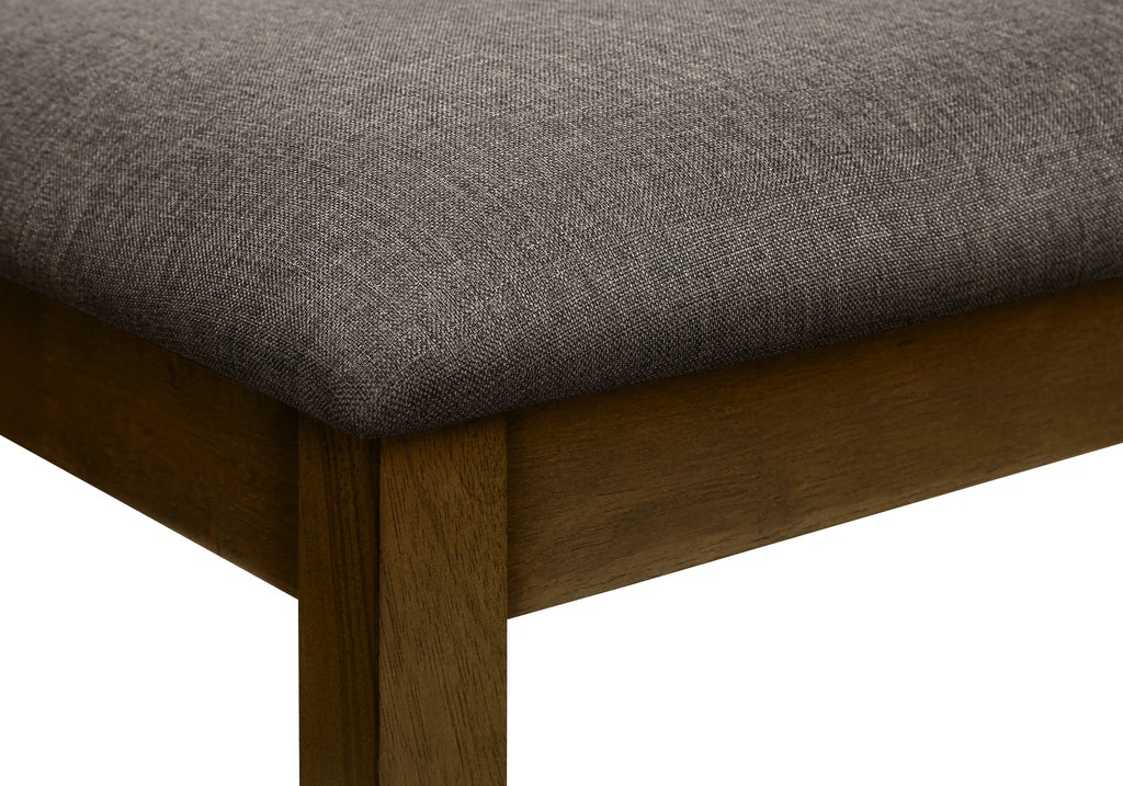 BENCH - 44""L / BROWN WALNUT / BROWN FABRIC