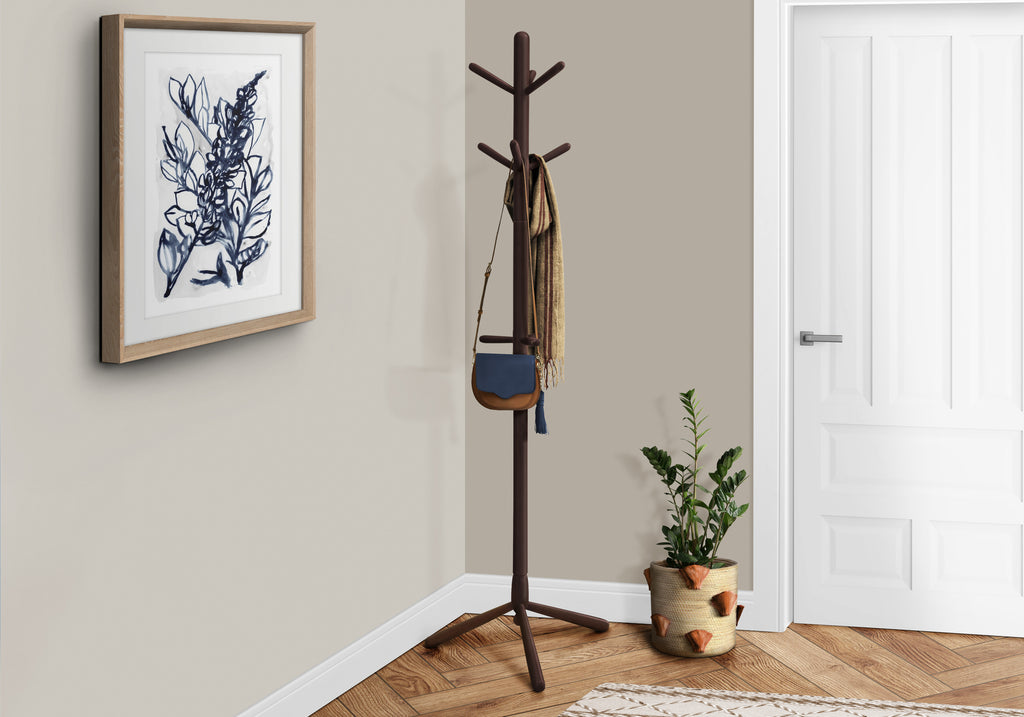 COAT RACK - 69""H / ESPRESSO WOOD CONTEMPORARY STYLE