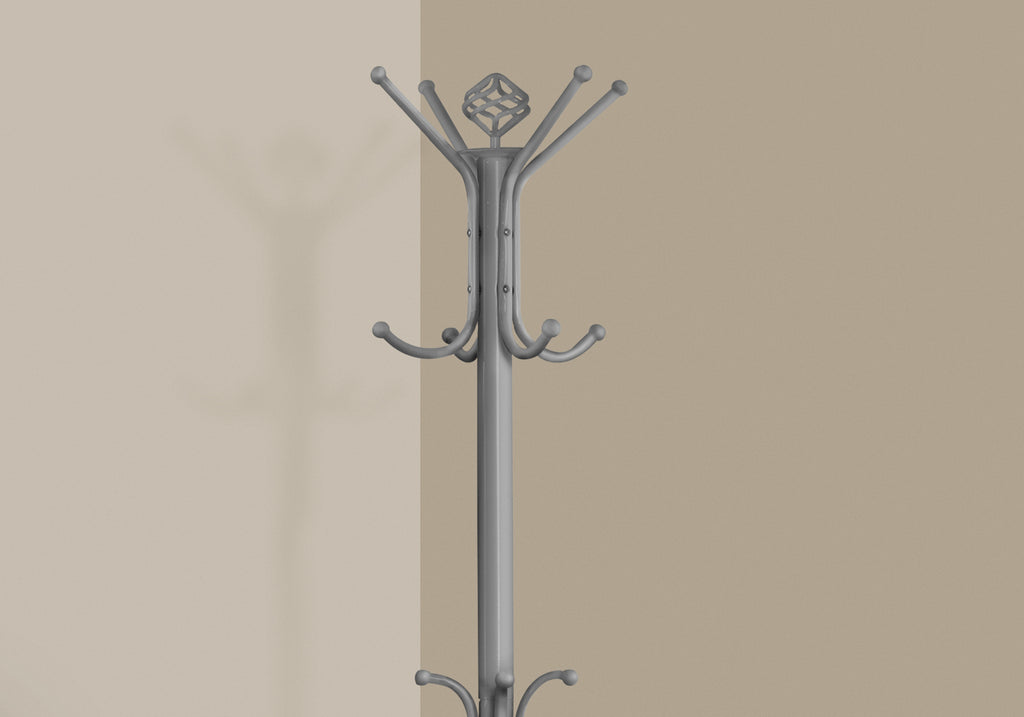 COAT RACK - 70""H / SILVER METAL