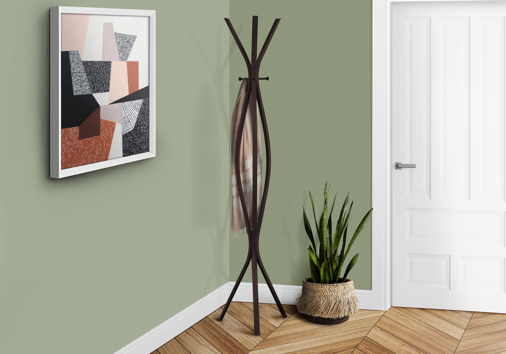 COAT RACK - 72""H / ESPRESSO METAL CONTEMPORARY STYLE
