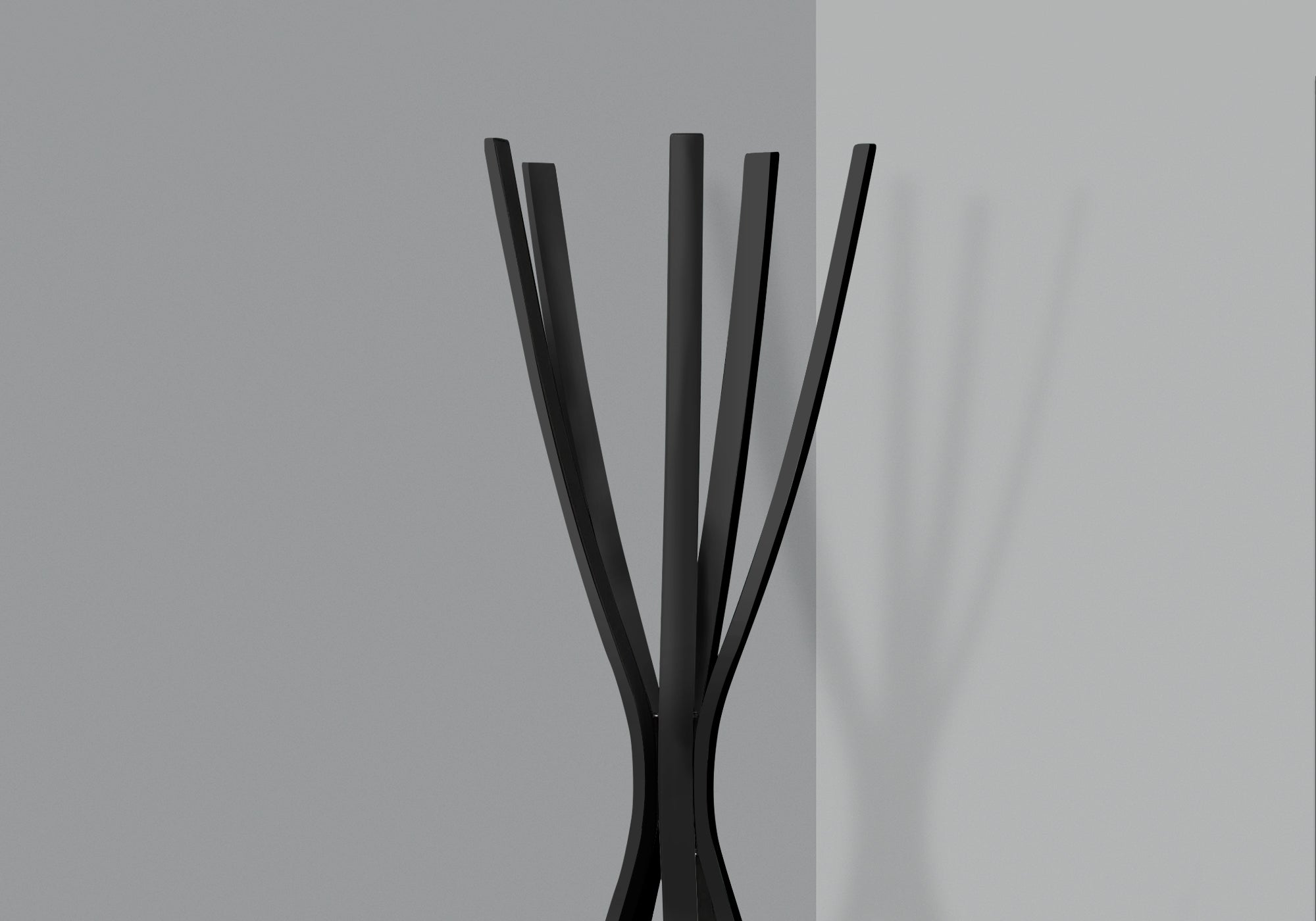 COAT RACK - 72""H / SATIN BLACK METAL CONTEMPORARY STYLE