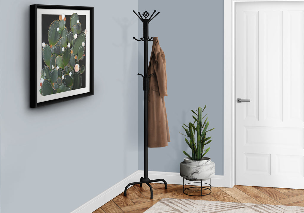 COAT RACK - 70""H / BLACK METAL