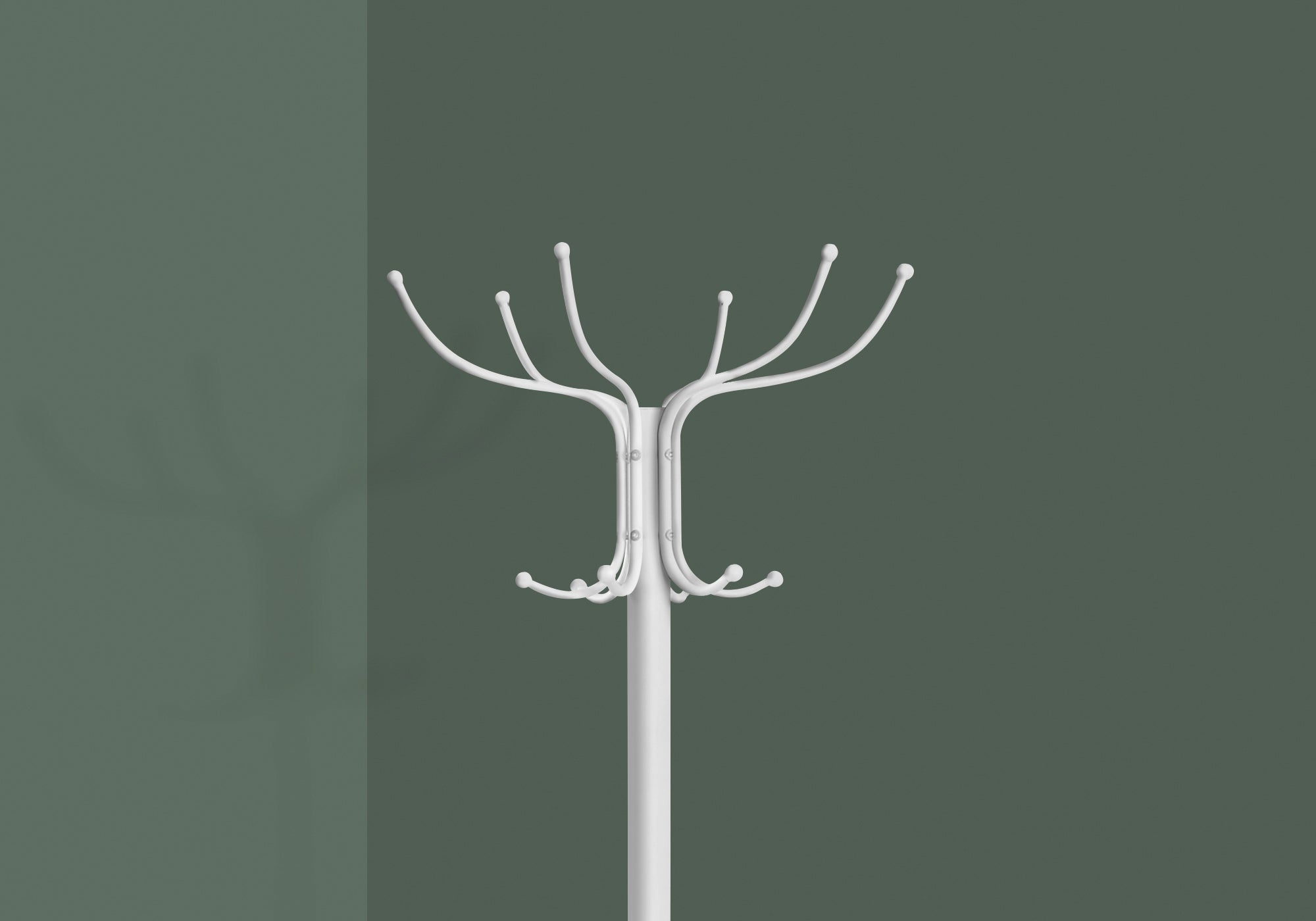 COAT RACK - 70""H / WHITE METAL WITH AN UMBRELLA HOLDER