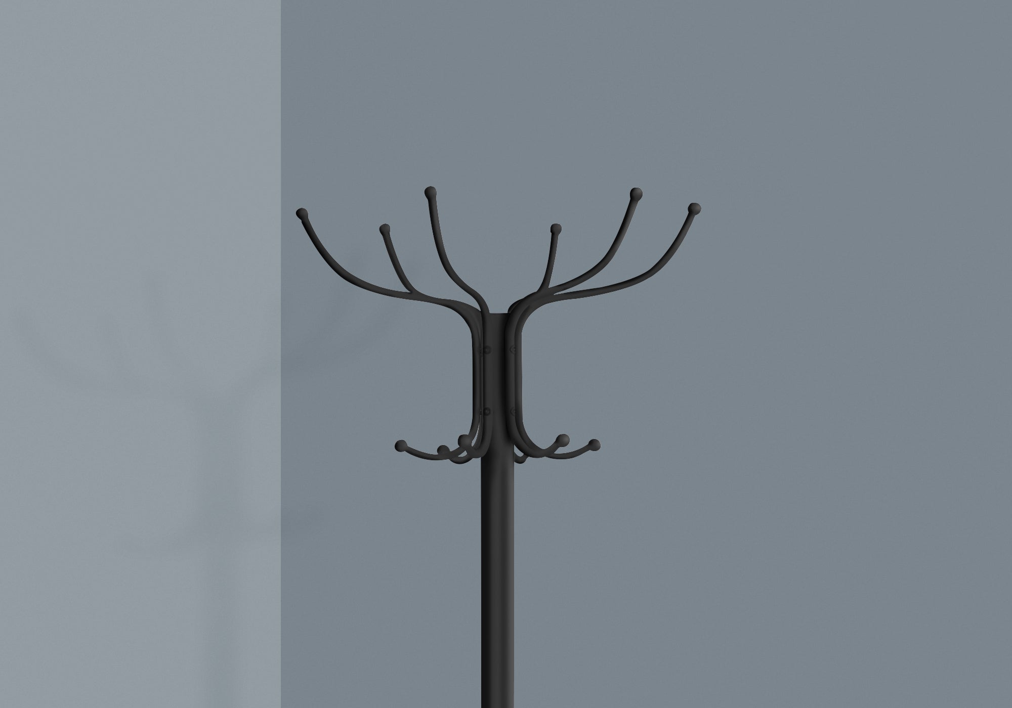 COAT RACK - 70""H / BLACK METAL WITH AN UMBRELLA HOLDER