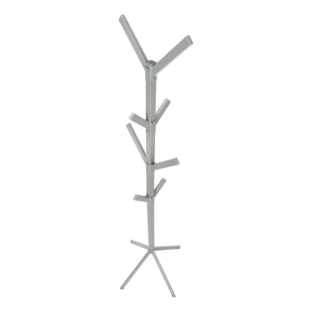 COAT RACK - 70""H / SILVER METAL