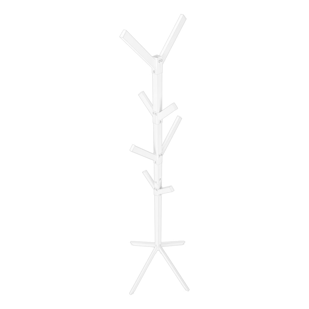 COAT RACK - 70""H / WHITE METAL