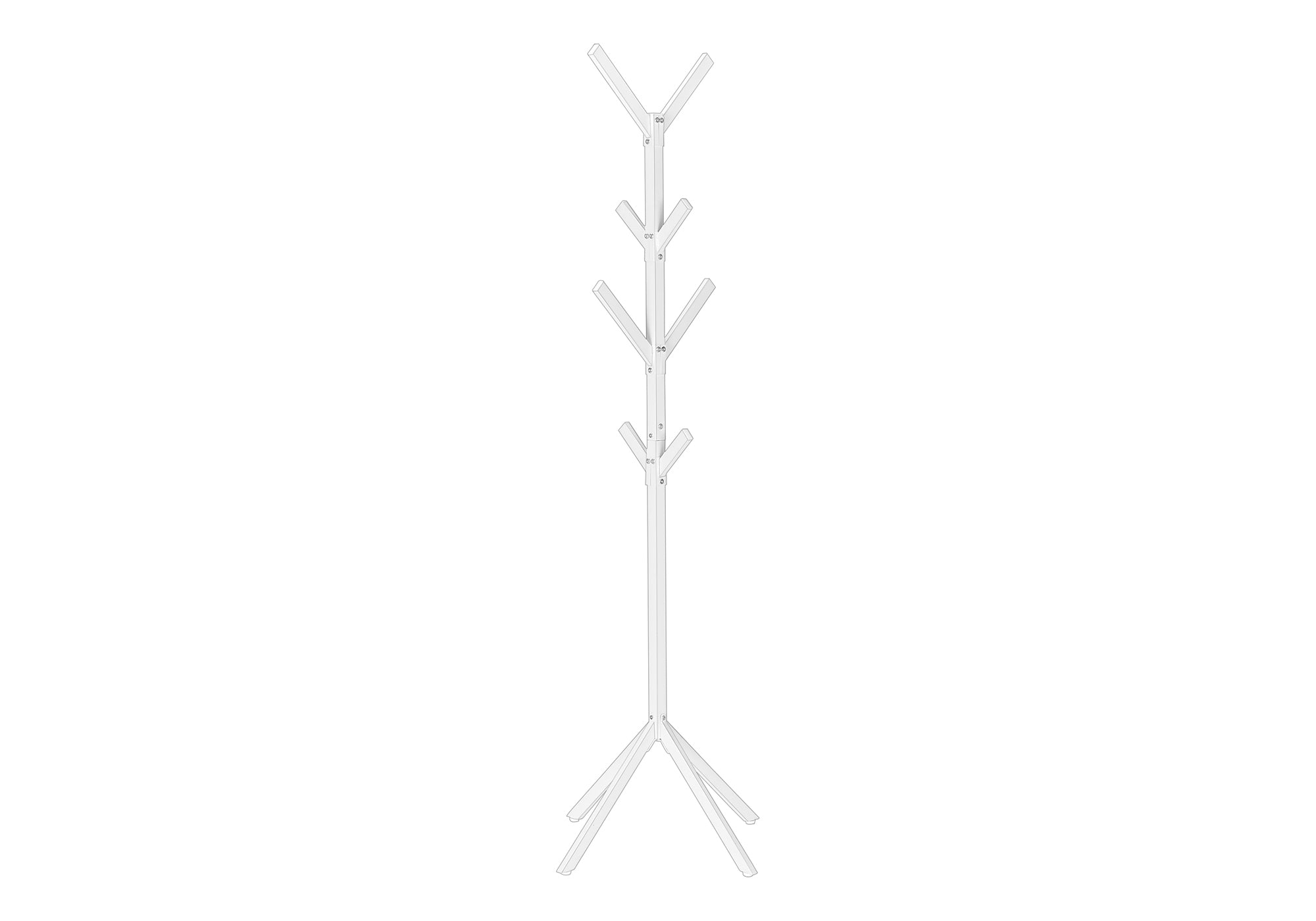 COAT RACK - 70""H / WHITE METAL