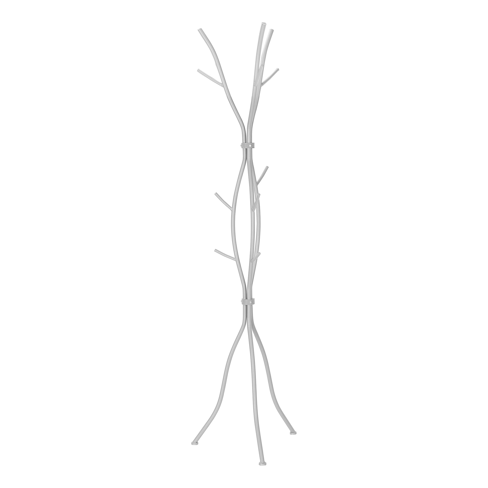 COAT RACK - 74""H / HAMMERED SILVER METAL