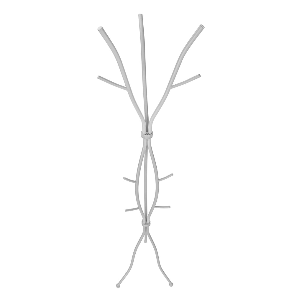 COAT RACK - 74""H / HAMMERED SILVER METAL