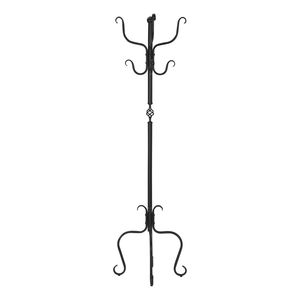 COAT RACK - 74""H / TRADITIONAL HAMMERED BLACK METAL