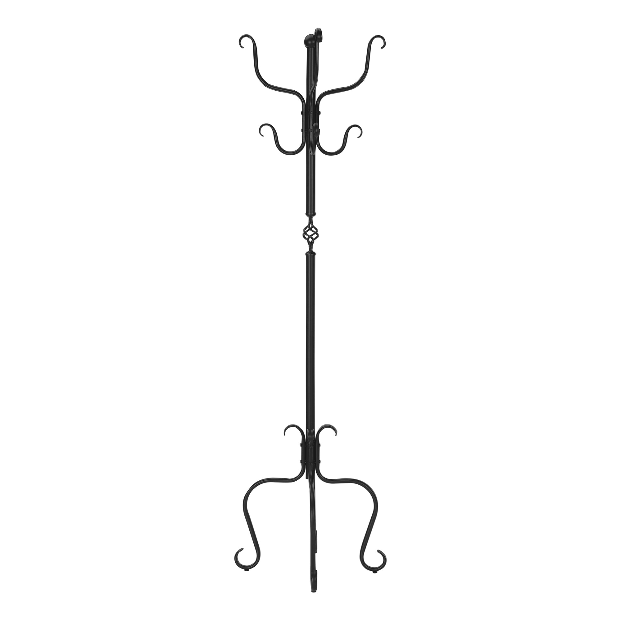 COAT RACK - 74""H / TRADITIONAL HAMMERED BLACK METAL