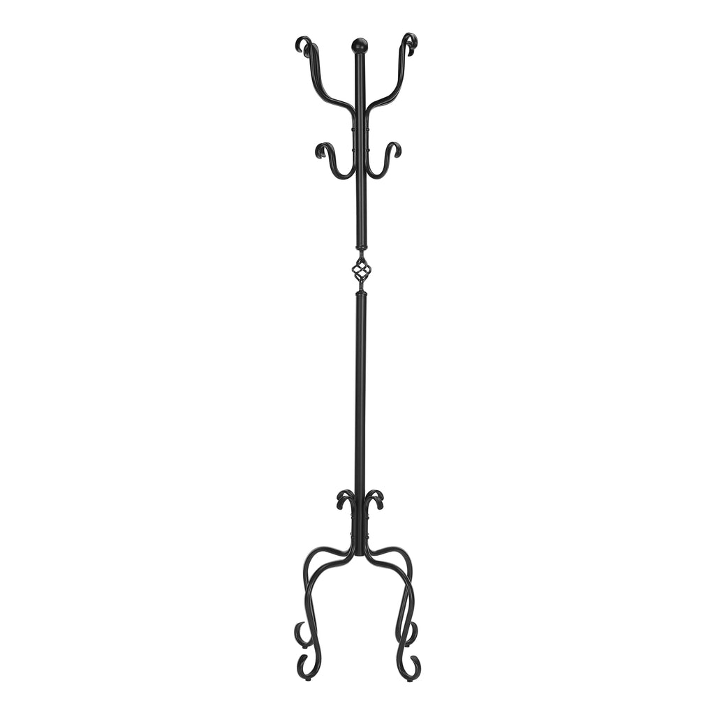 COAT RACK - 74""H / TRADITIONAL HAMMERED BLACK METAL