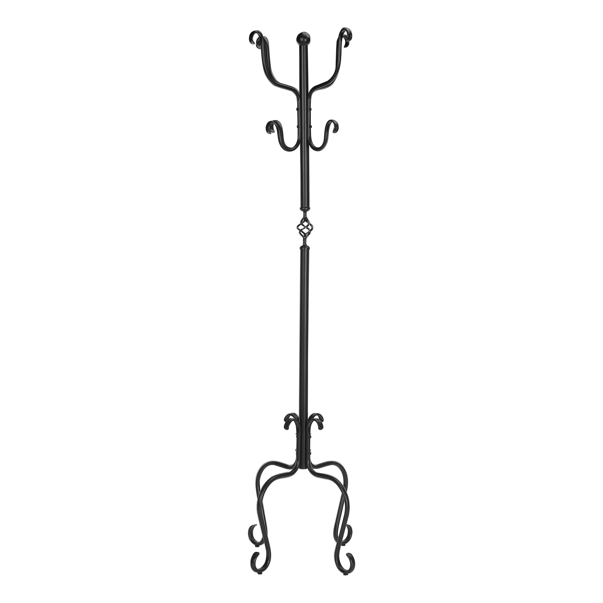 COAT RACK - 74""H / TRADITIONAL HAMMERED BLACK METAL