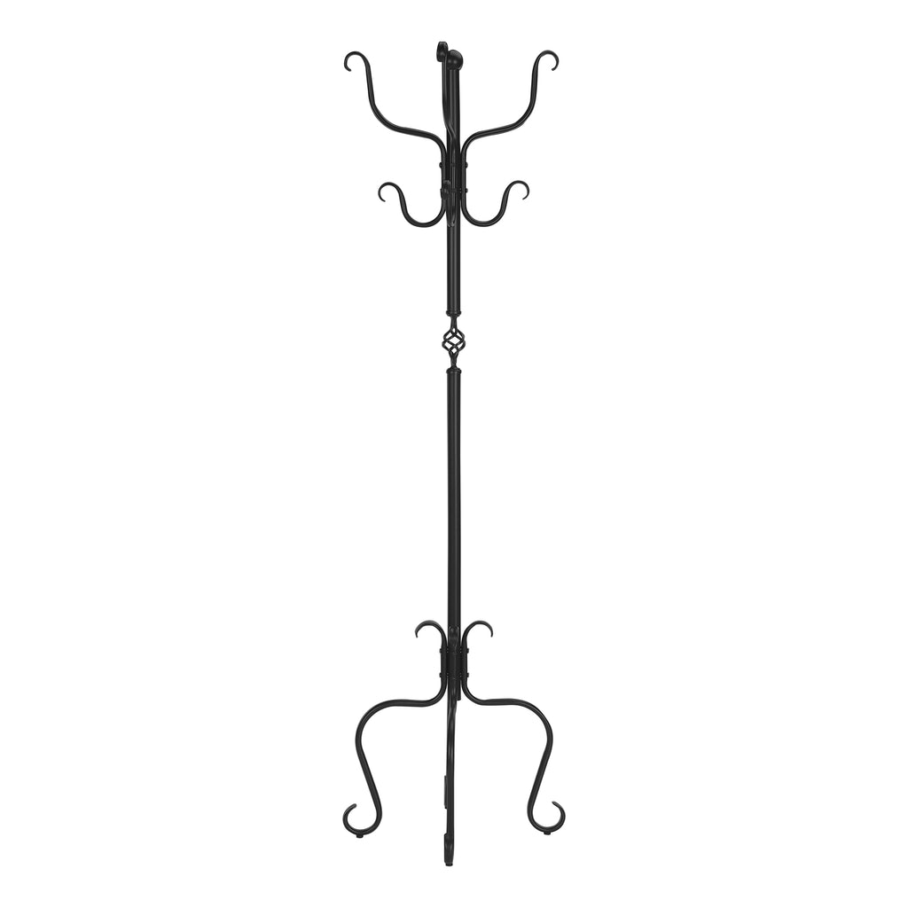 COAT RACK - 74""H / TRADITIONAL HAMMERED BLACK METAL