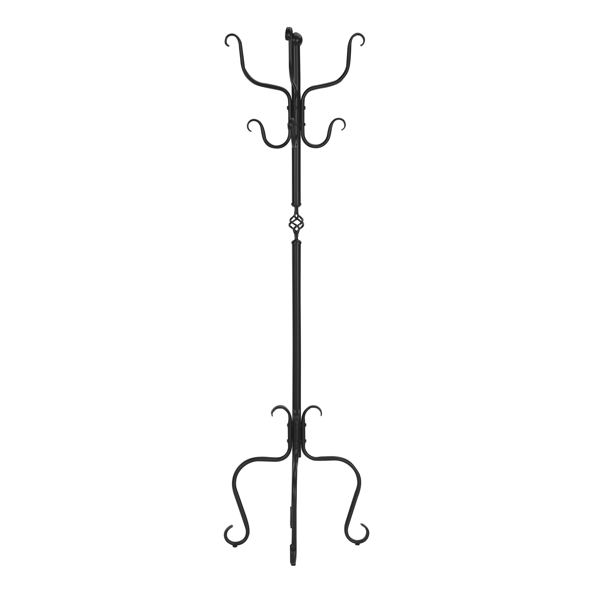 COAT RACK - 74""H / TRADITIONAL HAMMERED BLACK METAL