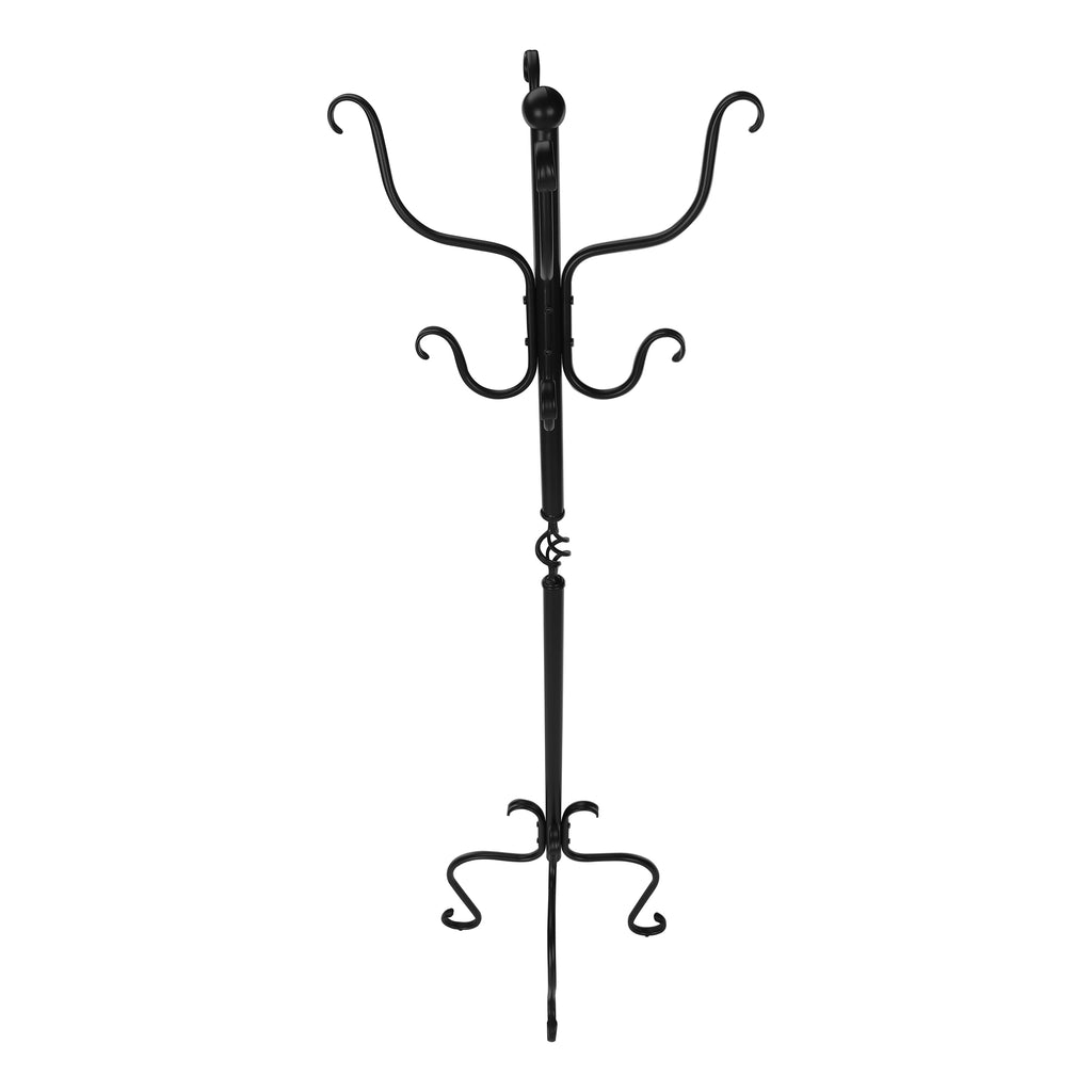 COAT RACK - 74""H / TRADITIONAL HAMMERED BLACK METAL