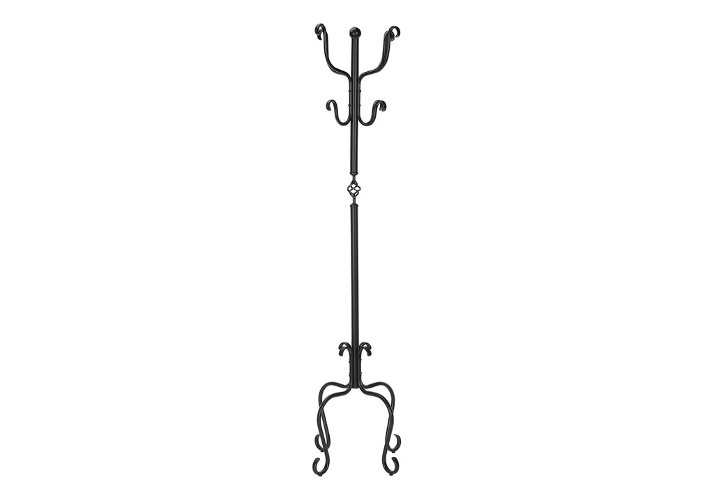 COAT RACK - 74""H / TRADITIONAL HAMMERED BLACK METAL