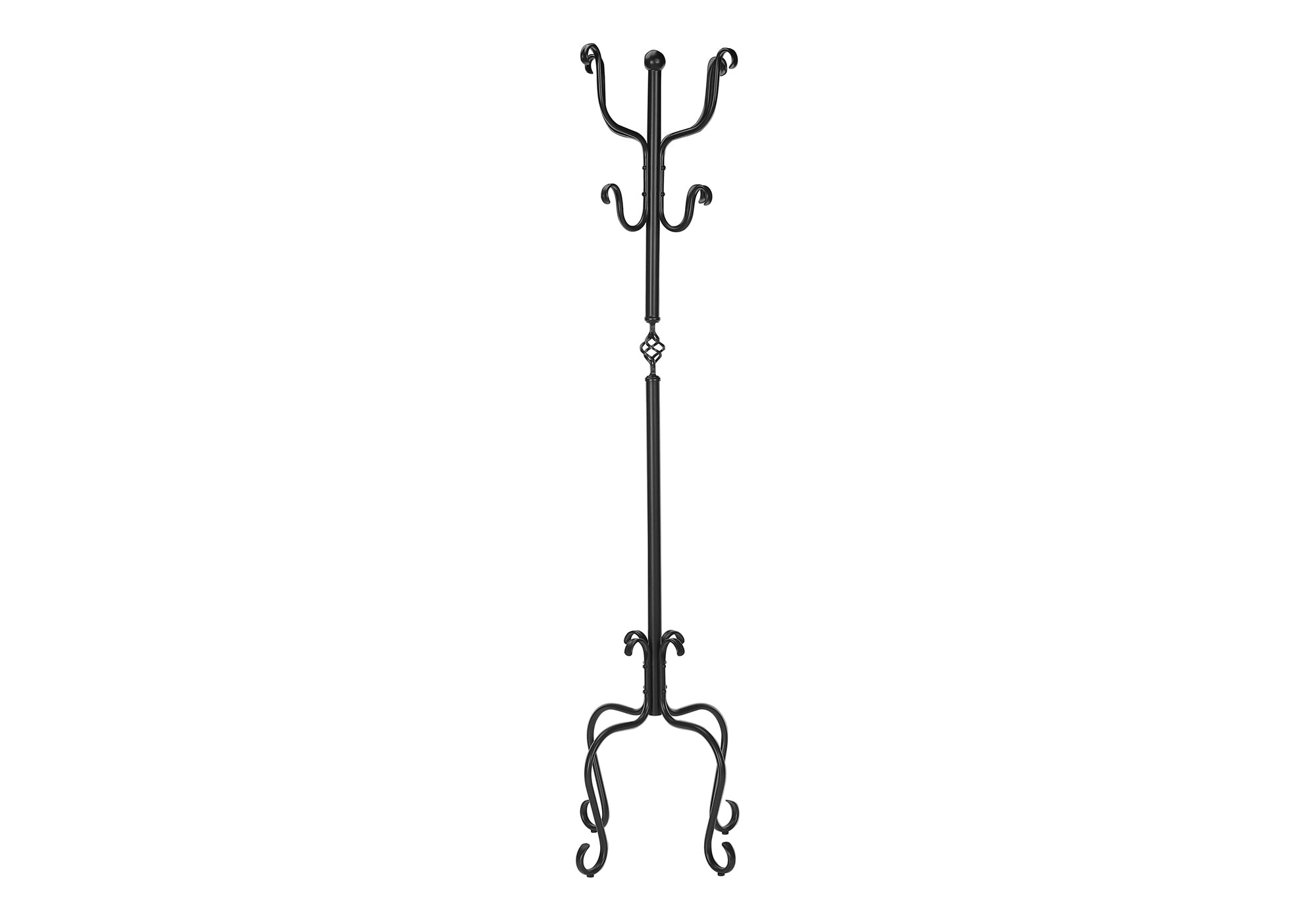 COAT RACK - 74""H / TRADITIONAL HAMMERED BLACK METAL