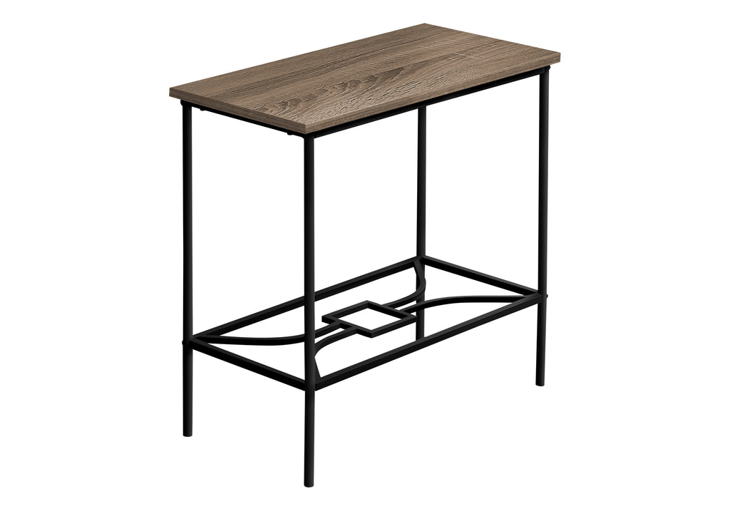 ACCENT TABLE - 22""H / DARK TAUPE / BLACK METAL