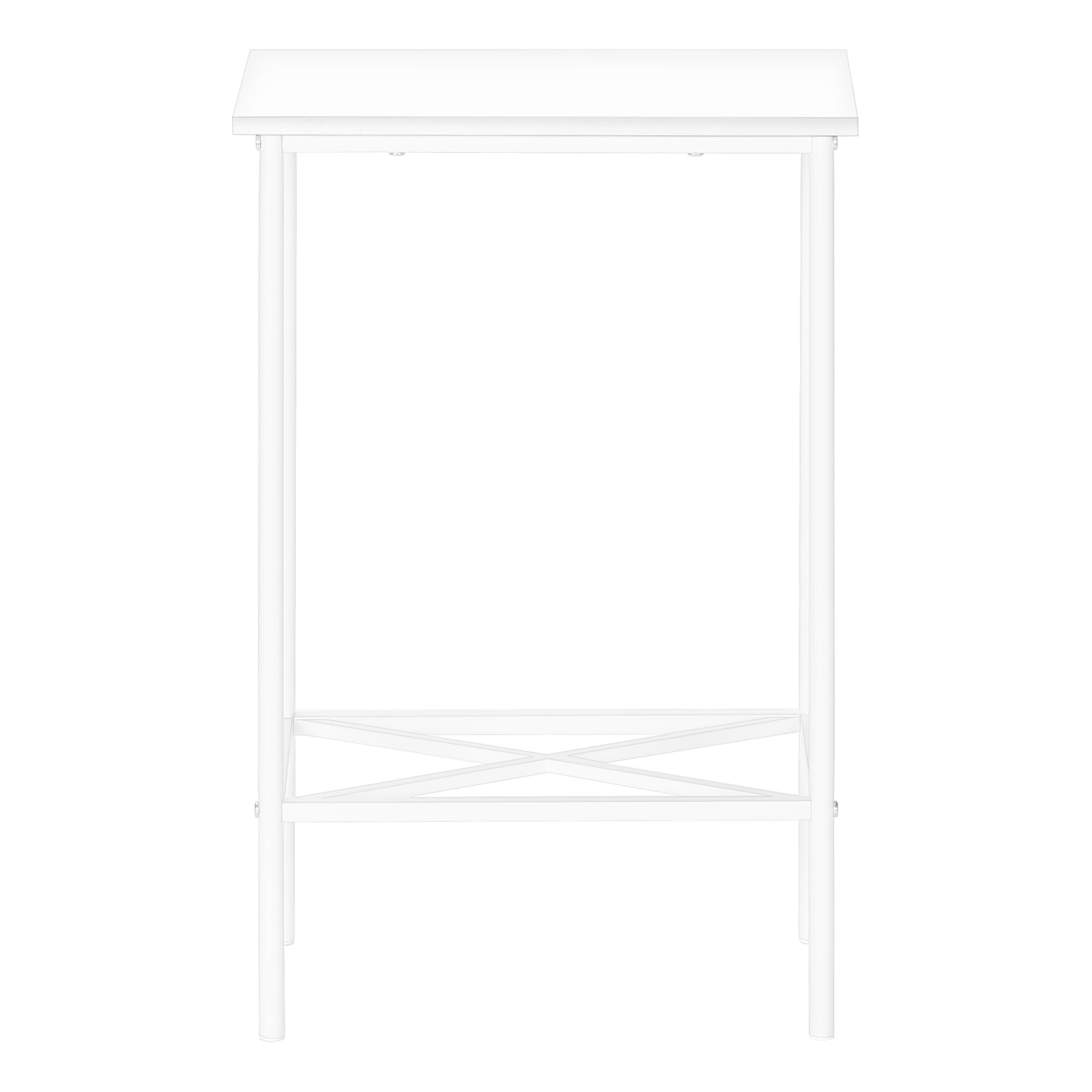ACCENT TABLE - 24""H /WHITE / WHITE METAL