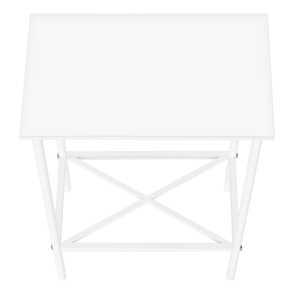 ACCENT TABLE - 24""H /WHITE / WHITE METAL