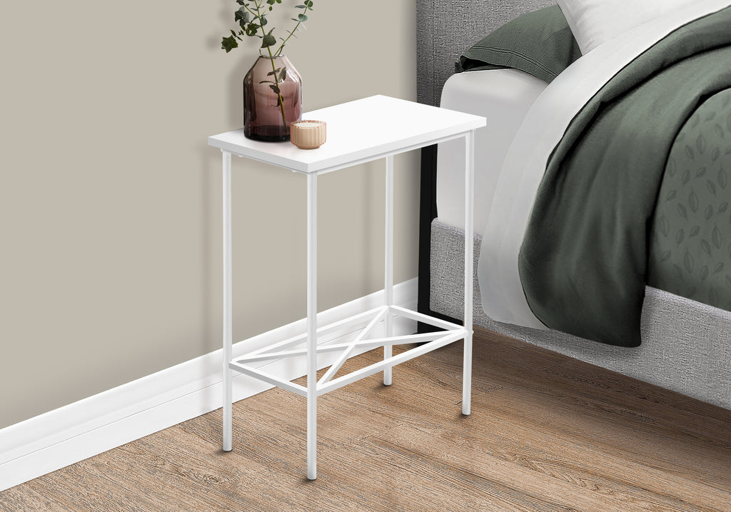 ACCENT TABLE - 24""H /WHITE / WHITE METAL