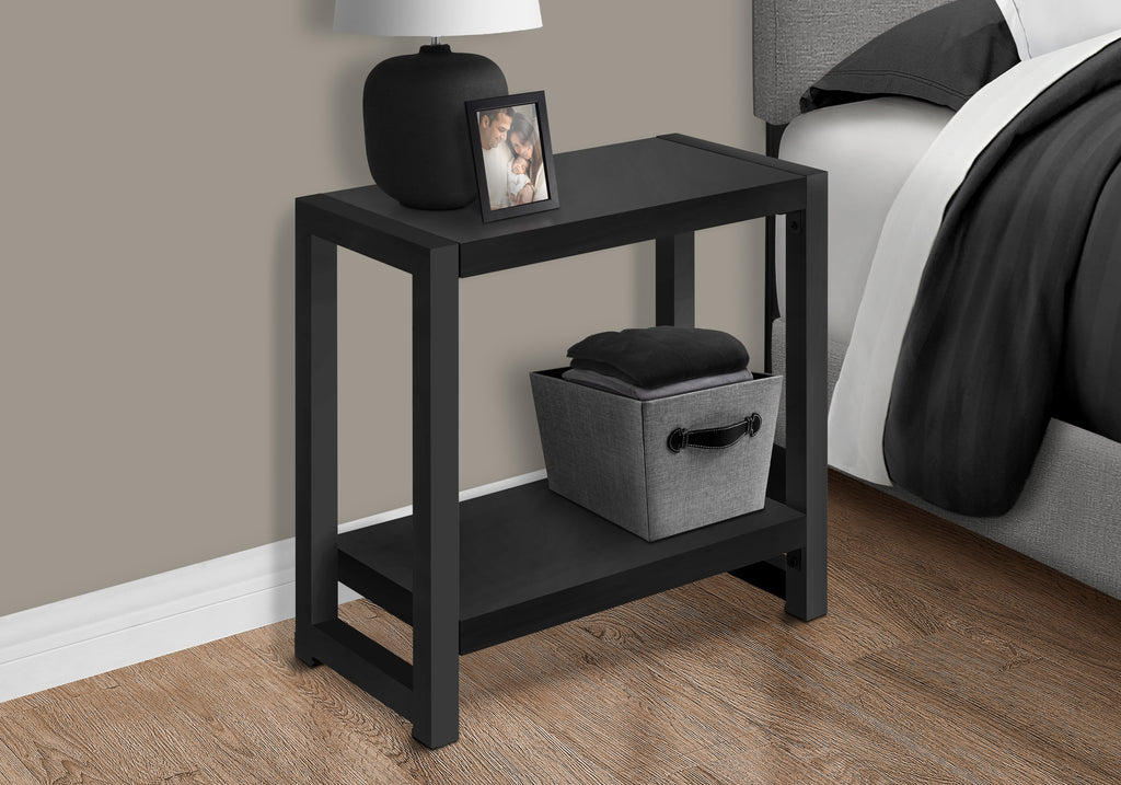 ACCENT TABLE - 22""H / BLACK / BLACK METAL