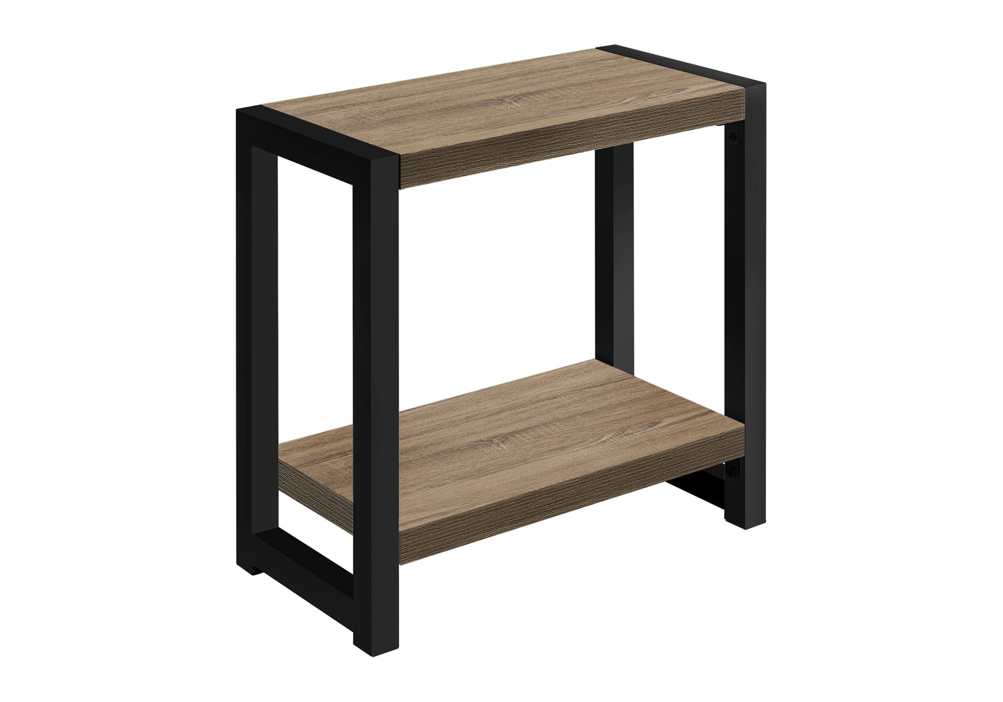 ACCENT TABLE - 22""H / DARK TAUPE / BLACK METAL