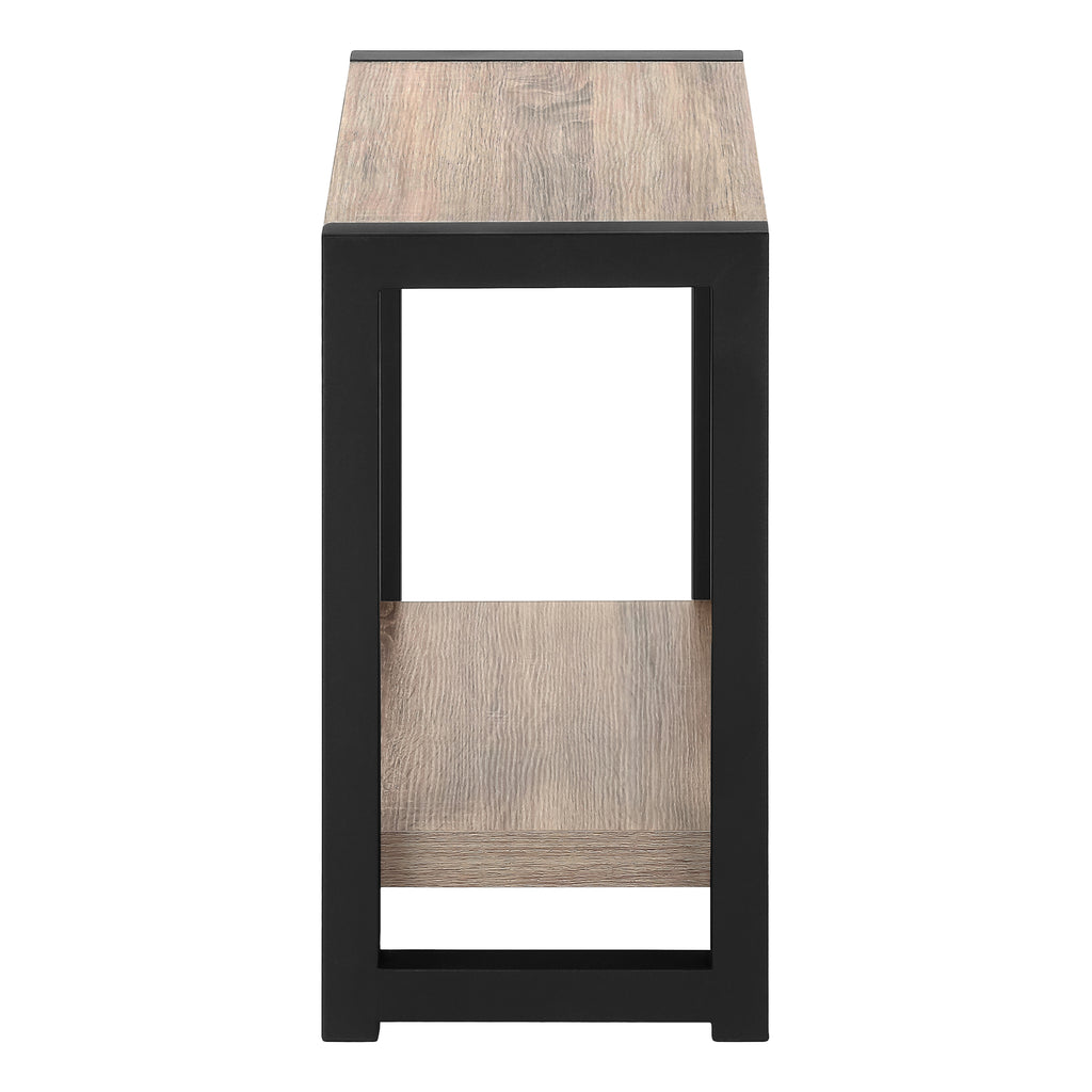 ACCENT TABLE - 22""H / DARK TAUPE / BLACK METAL