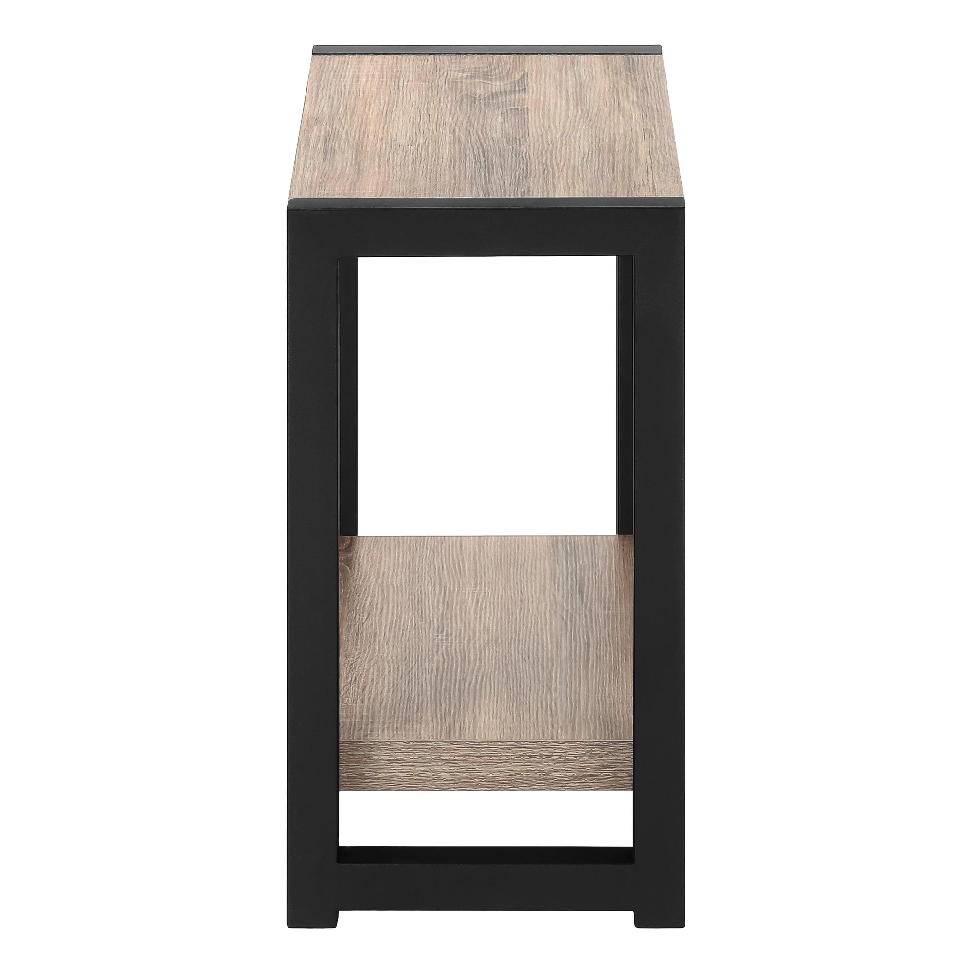 ACCENT TABLE - 22""H / DARK TAUPE / BLACK METAL