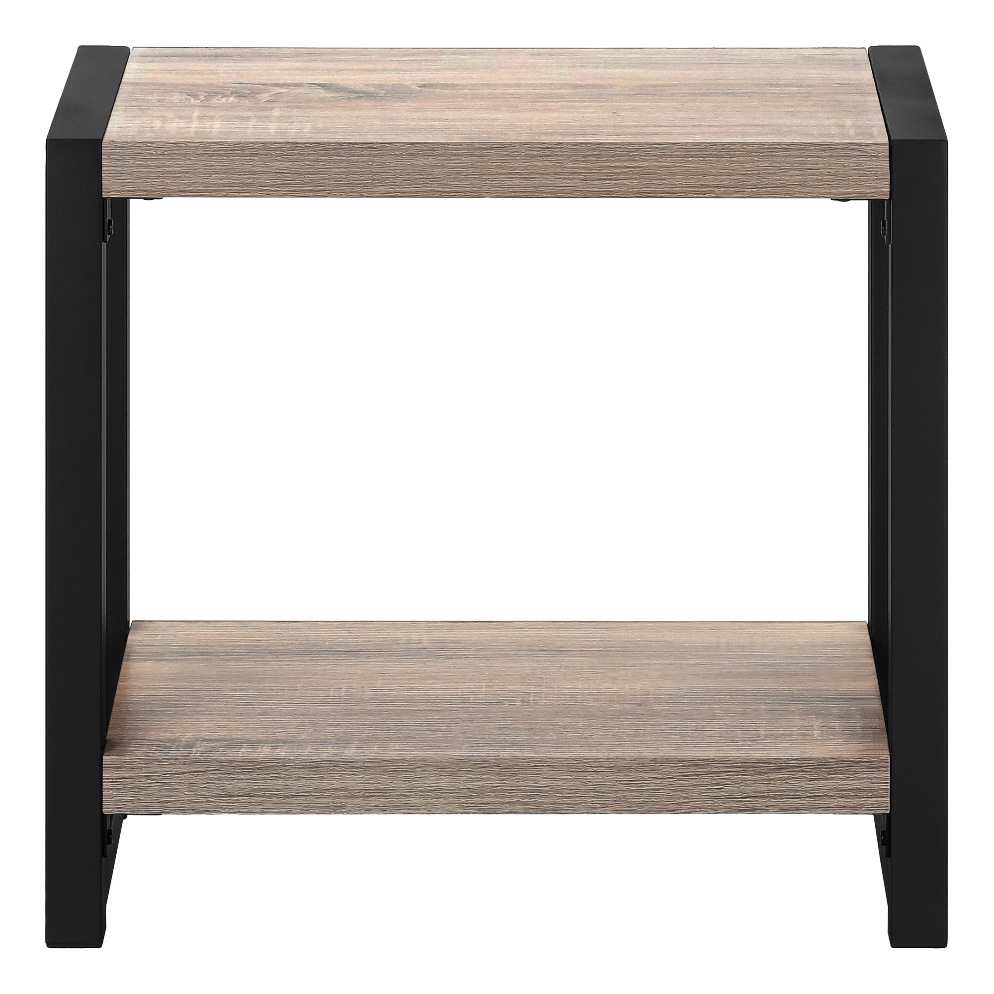 ACCENT TABLE - 22""H / DARK TAUPE / BLACK METAL