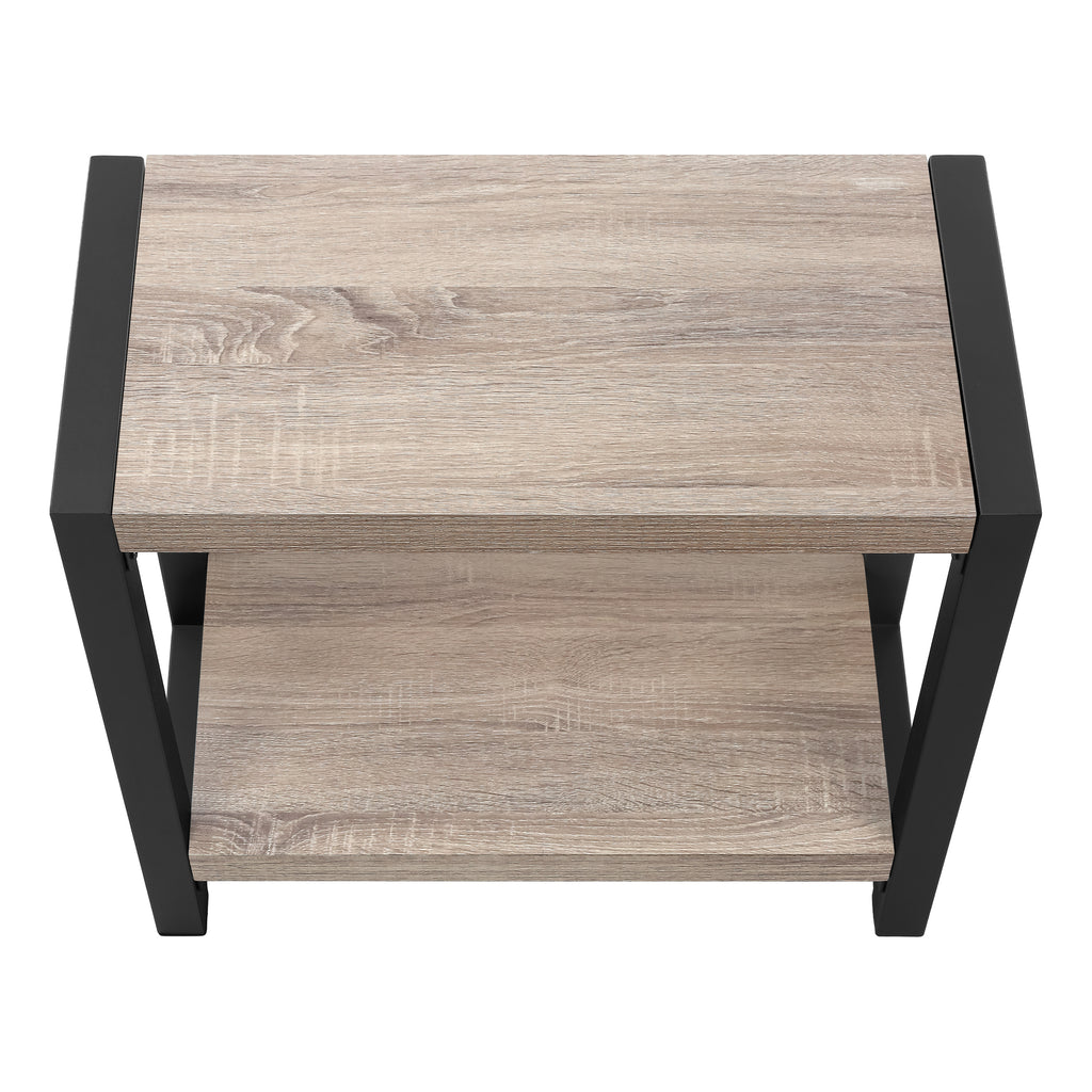 ACCENT TABLE - 22""H / DARK TAUPE / BLACK METAL