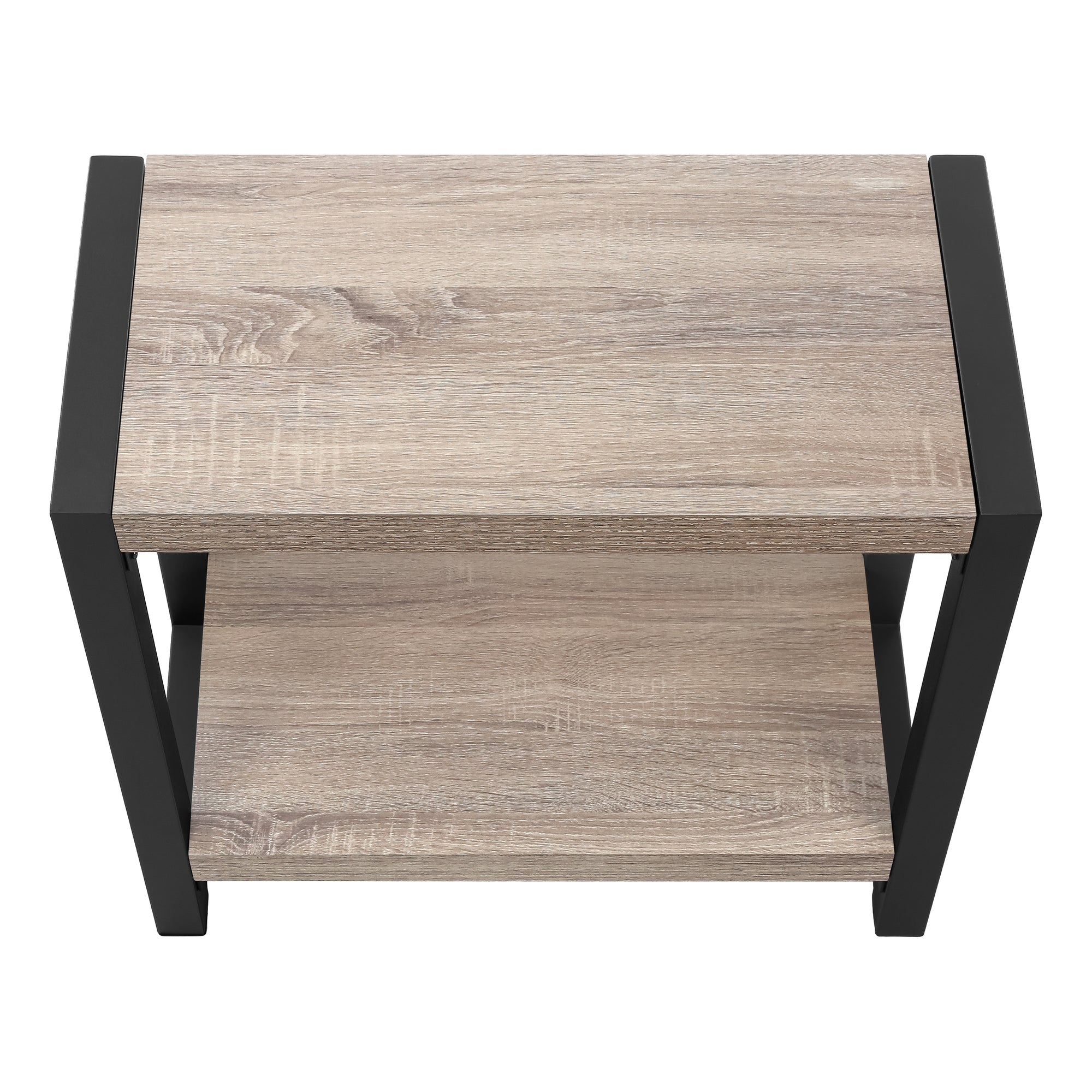 ACCENT TABLE - 22""H / DARK TAUPE / BLACK METAL