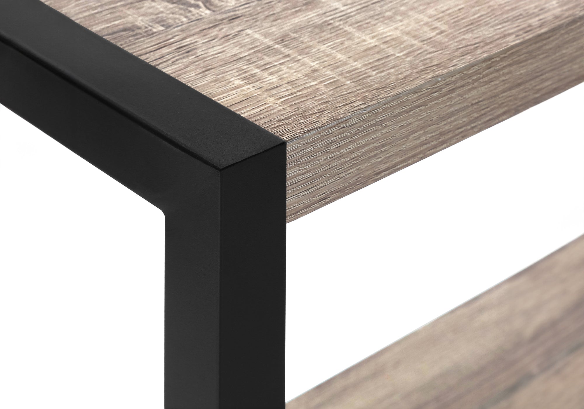 ACCENT TABLE - 22""H / DARK TAUPE / BLACK METAL